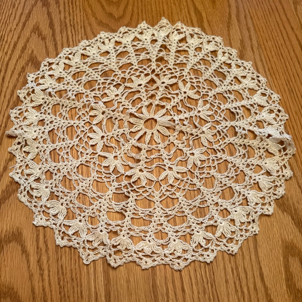 Large Vintage Handmade Crochet Doily